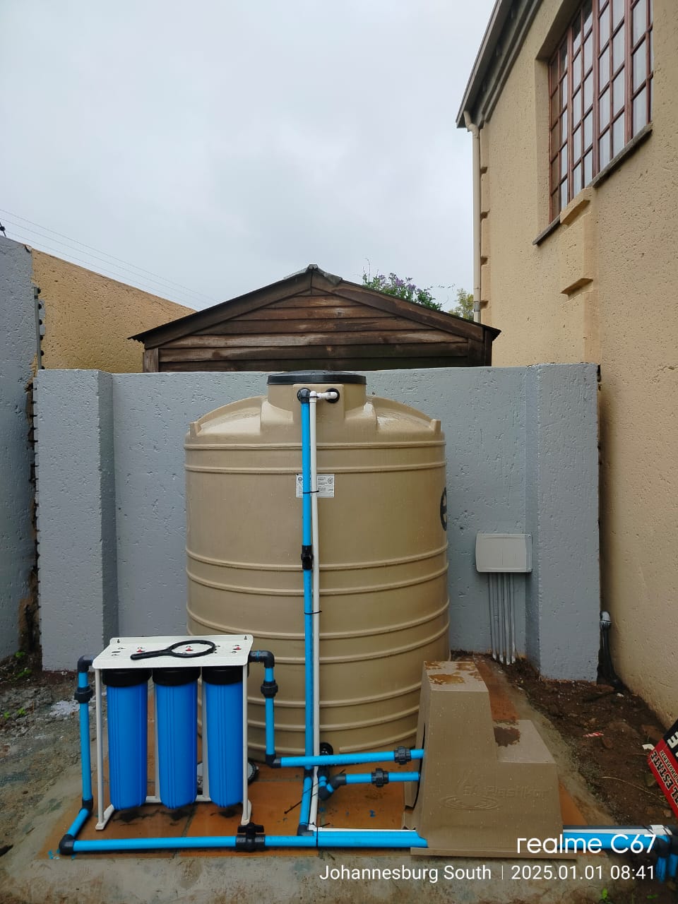 5000L tank with three-stage filtration in Johannesburg South